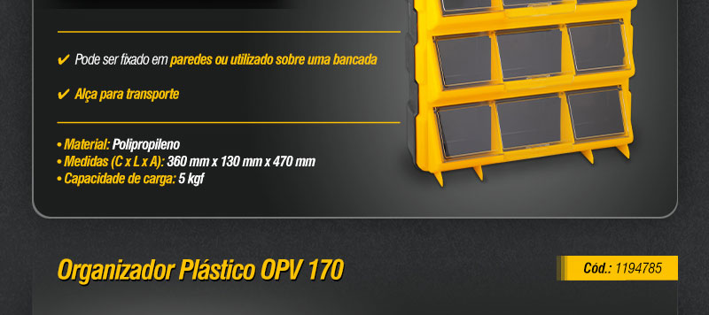 VONDER - Organizadores Plsticos OPV 120, OPV 170, OPV 230 e OPV 260