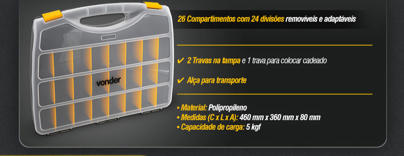 VONDER - Organizadores Plsticos OPV 120, OPV 170, OPV 230 e OPV 260