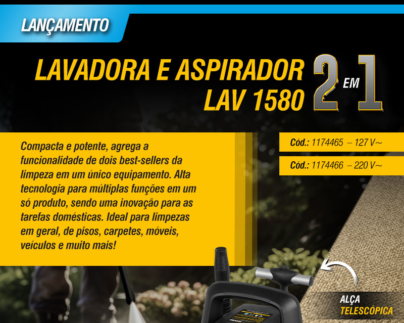 VONDER - Lavadora e Aspirador 2 em 1 LAV 1580