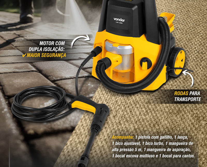 VONDER - Lavadora e Aspirador 2 em 1 LAV 1580