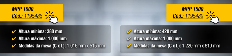 VONDER - Mesas Hidrulicas Pantogrficas MPP 1000 e MPP 1500