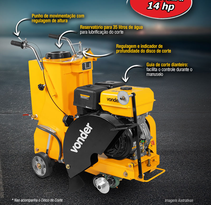 VONDER - Mquina a Gasolina, para Cortar Asfalto, Concreto e Piso