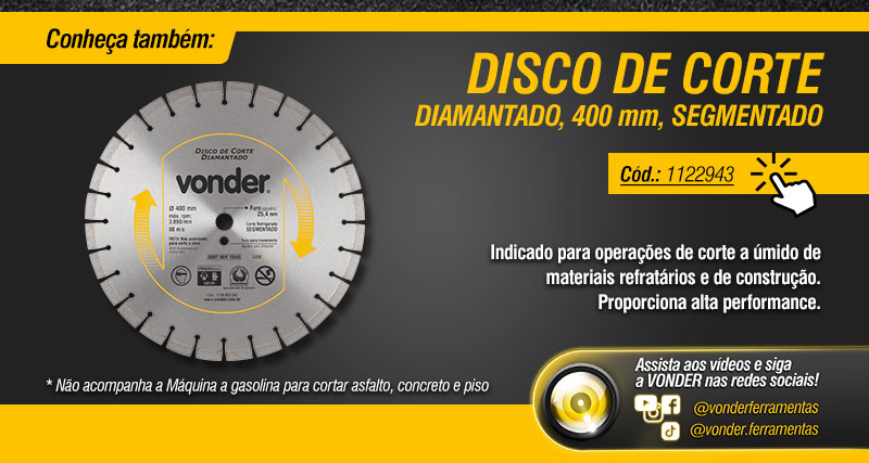 VONDER - Mquina a Gasolina, para Cortar Asfalto, Concreto e Piso