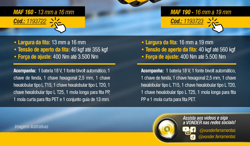 VONDER - Mquinas a Bateria 18V para Arquear Fitas