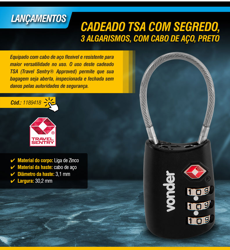 VONDER - Cadeados com Segredo