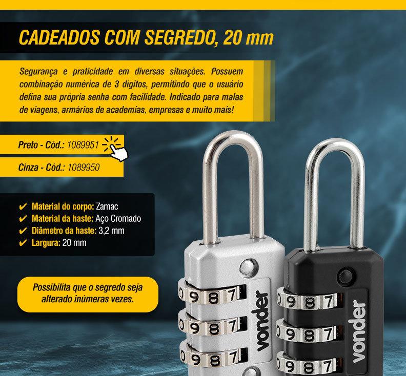 VONDER - Cadeados com Segredo