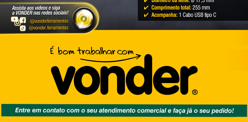 VONDER - Lanterna Recarregvel LED SMD e LED COB, LRV 700