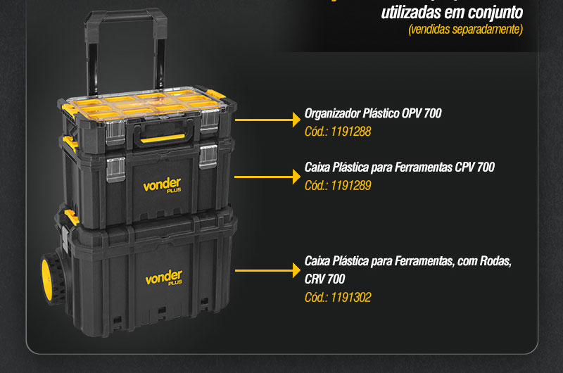 VONDER - Organizador Pl�stico e Caixas Pl�sticas para Ferramentas OPV 700, CPV 700 e CRV 700