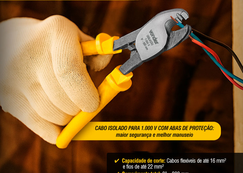 VONDER - Alicate Corta Cabos 8" com Isolao at 1.000 V