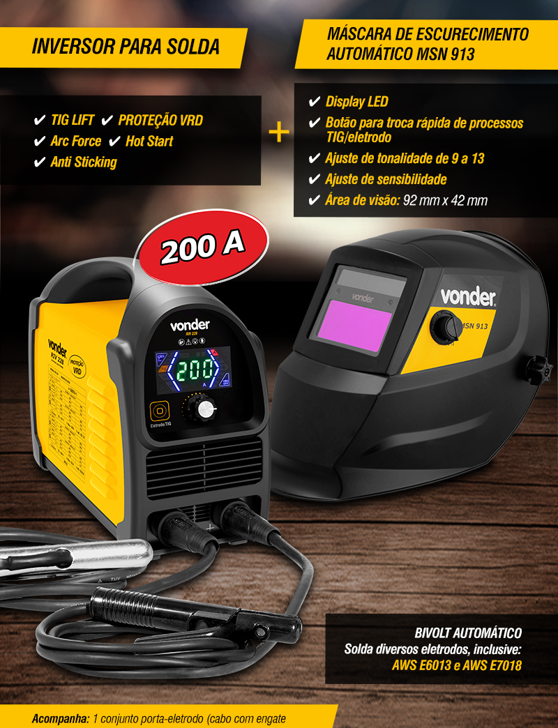 VONDER - Inversor para Solda com M�scara de Escurecimento Autom�tico IM 228
