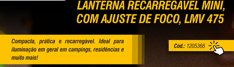 VONDER - Lanterna Recarreg�vel Mini, com Ajuste de Foco LMV 475