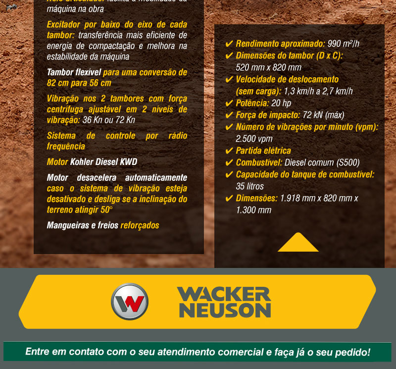 WACKER NEUSON - Rolo Compactador de Trincheira, RTD-SC4