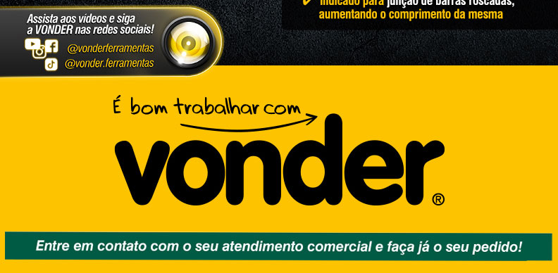 VONDER - Barra Roscada Zincada Branca, Rosca UNC, com 3 metros e Prolongador para Barra Roscada, Zincado