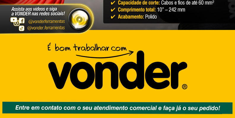 VONDER - Alicate Corta Cabos 10 com Isola��o at� 1.000 V