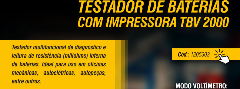 VONDER - Testador de Baterias com Impressora TBV 2000