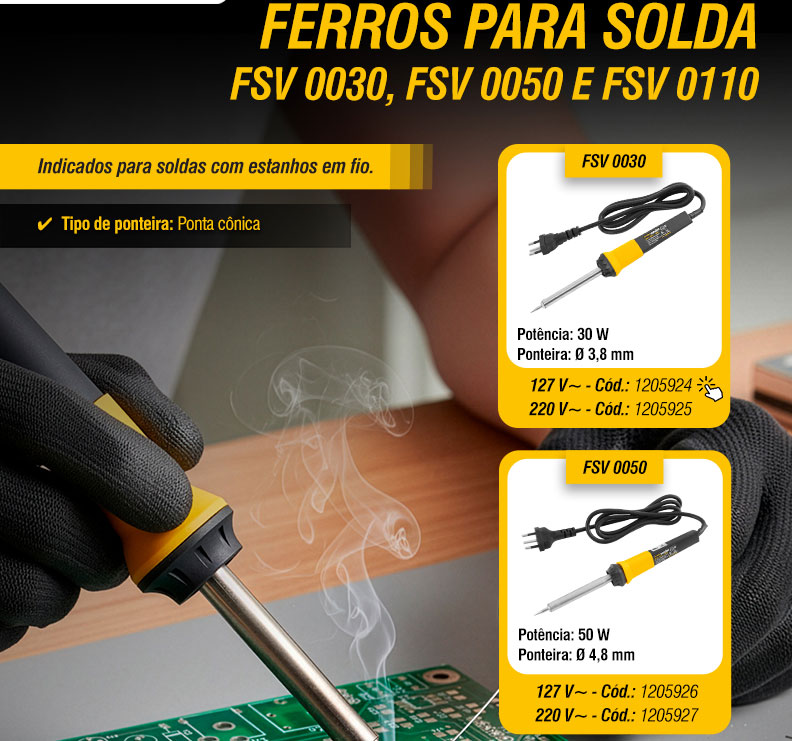 VONDER - FErros para Solda FSV 0030, FSV 0050 e FSV 0110