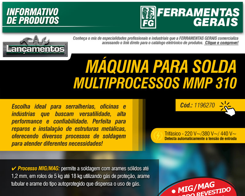 VONDER - M�quina para Solda Multiprocessos MMP 310