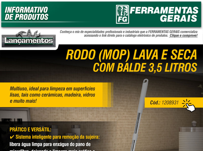 VONDER - Rodo (MOP) Lava e Seca Com Balde 3,5 litros