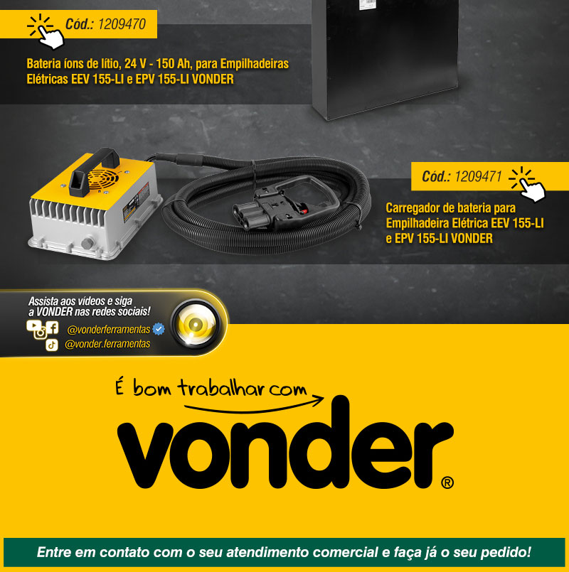 VONDER - Empilhadeira El�trica com Plataforma, 1,5 tf, EPV 155-LI