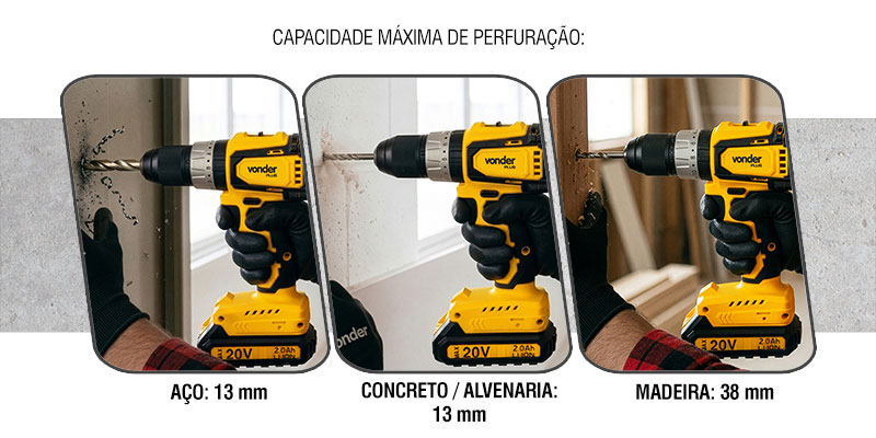 VONDER PLUS - Parafusadeira / Furadeira PFV 212CIB