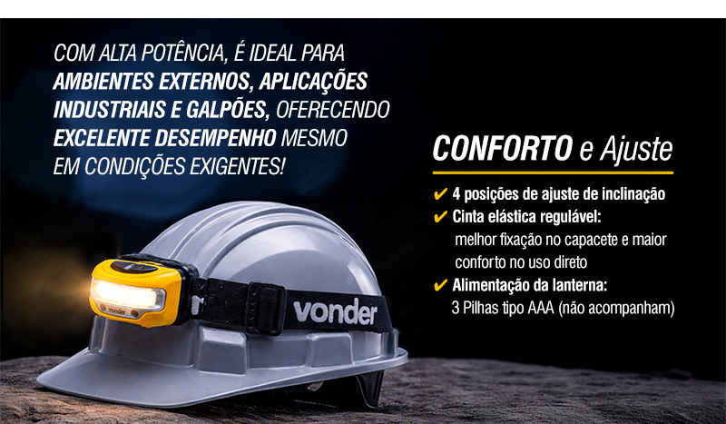 VONDER - Lanterna de LED para Cabe�a, LED COB, LCV 303