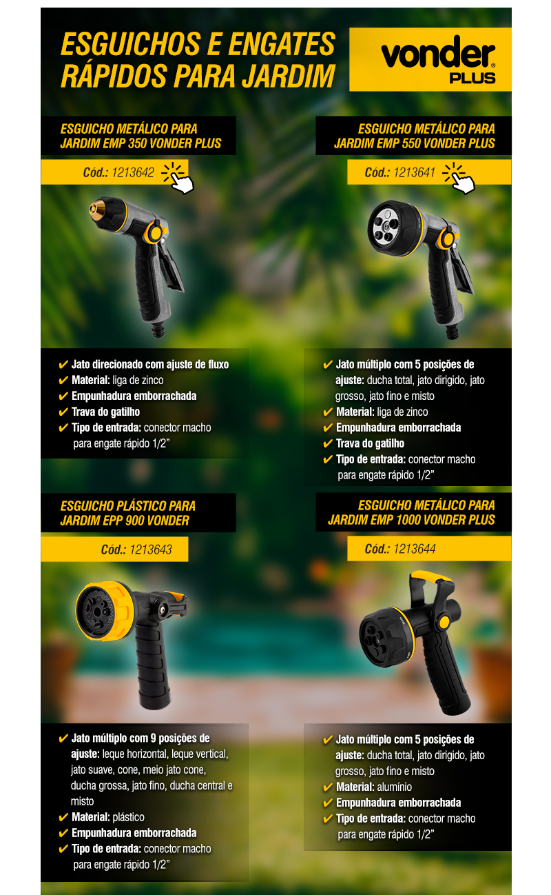 VONDER PLUS - Esguichos e Engates R�pidos para Jardim
