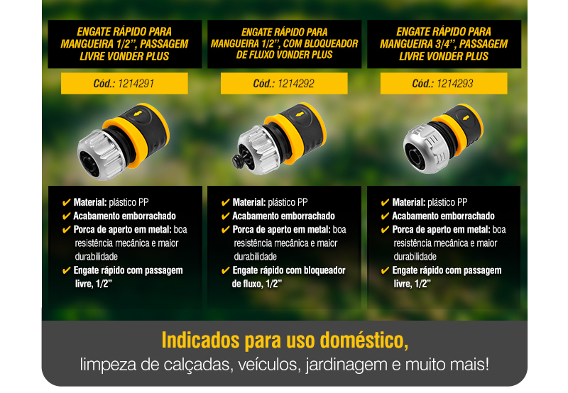 VONDER PLUS - Esguichos e Engates R�pidos para Jardim