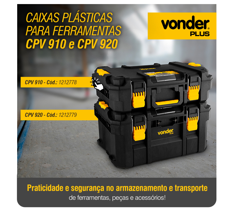 VONDER PLUS - Caixas Pl�sticas para Ferramentas CPV 910 e CPV 920