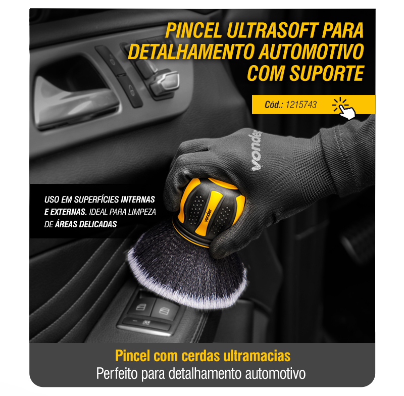 VONDER - Pincel Ultrasoft para Detalhamento Automotivo com Suporte