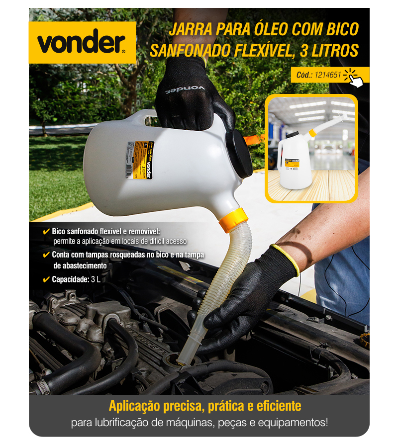 VONDER - Jarra para �leo com Bico Sanfonado Flex�vel, 3 Litros