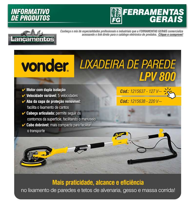 VONDER - Lixadeira de Parede LPV 800