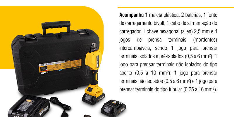 VONDER - Alicate Microcrimpador a Bateria AMC 160