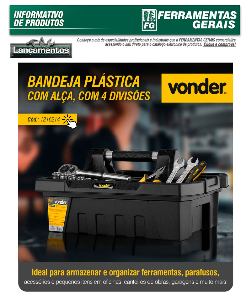 VONDER - Bandeja Pl�stica com Al�a, com 4 Divis�es