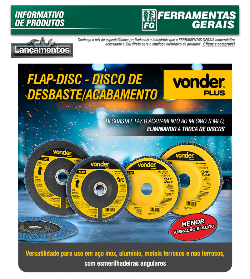 VONDER PLUS - Flap-Discs - Discos de Desbaste/Acabamento