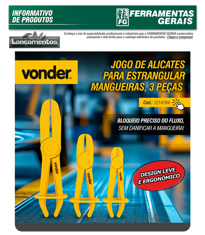 VONDER - Jogo de Alicates para Estrangular Mangueiras, 3 pe�as