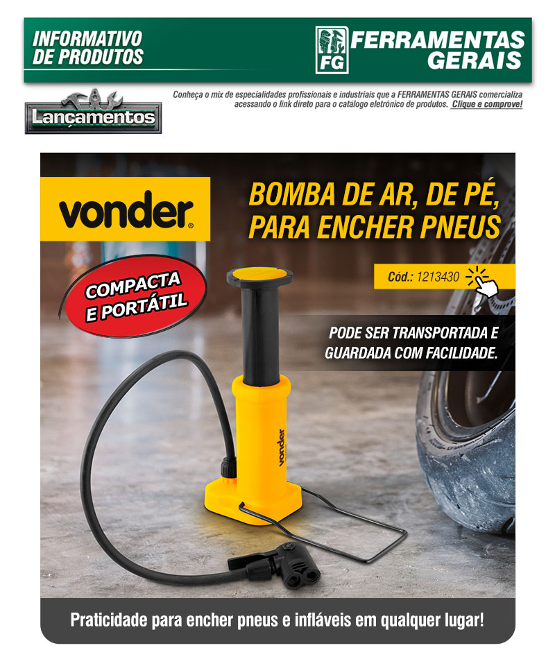 VONDER - Bomba de Ar, de P�, para Encher Pneus