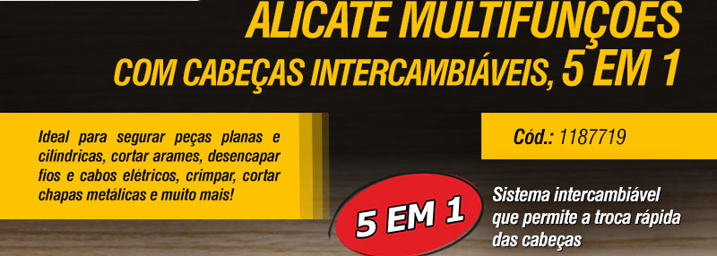 VONDER - Alicate Multifun��es com Cabe�as Intercambi�veis 5 em 1