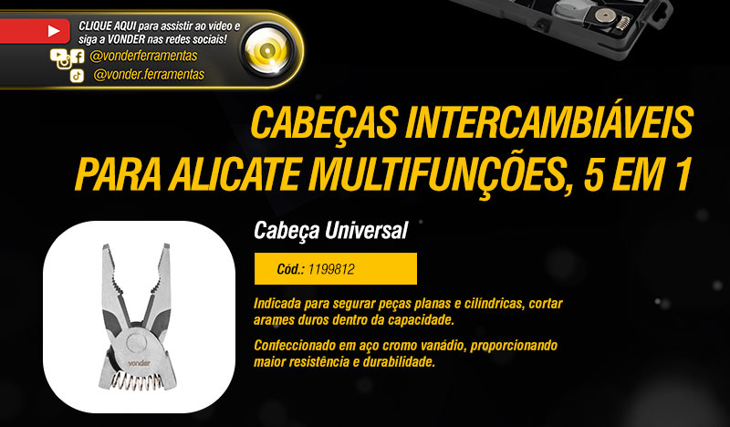VONDER - Alicate Multifun��es com Cabe�as Intercambi�veis 5 em 1