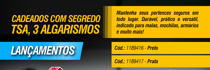 VONDER - Cadeados com Segredo TSA, 3 Algarismos