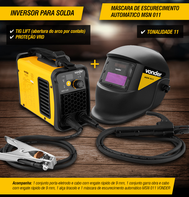 VONDER - Inversor para Solda com Mscara de Escurecimento Automtico IM 125
