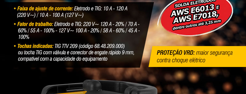 VONDER - Inversor para Solda Eletrodo e TIG RIV 124