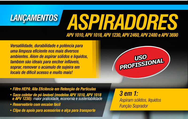 VONDER - Aspiradores APV 1010, APV 1018, APV 1230, APV 2460, APV 2480 e APV 3690