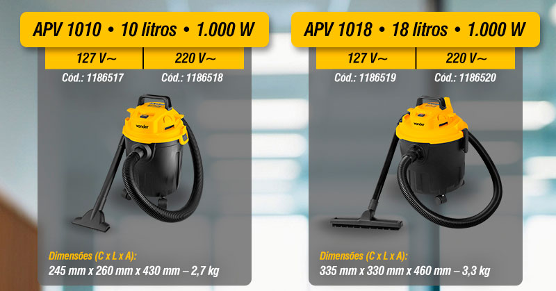 VONDER - Aspiradores APV 1010, APV 1018, APV 1230, APV 2460, APV 2480 e APV 3690