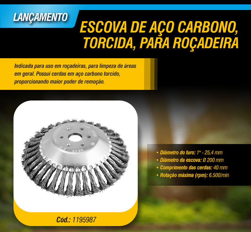 VONDER - Escova de Ao Carbono Torcida, para Roadeira