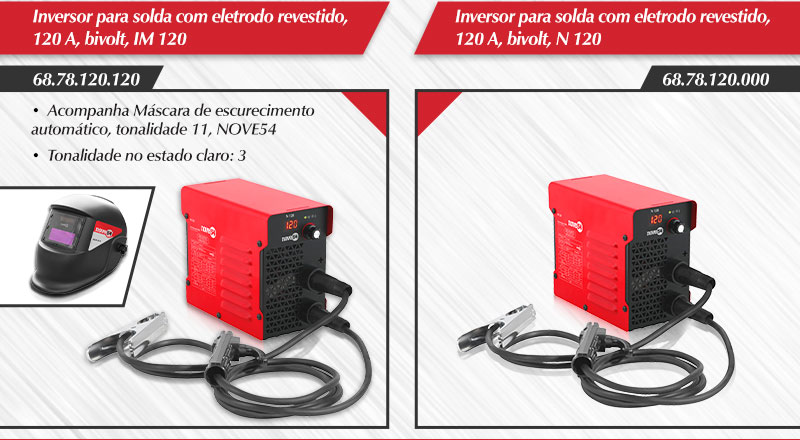 NOVE54 - Inversores para Solda com Eletrodo Revestido