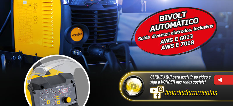 VONDER - Inversor para Solda com Eletrodo e TIG RIV 210 AC/DC"