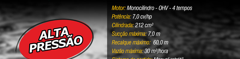 VONDER - Motobomba a Gasolina 2", Alta Presso, Motor 4 Tempos
