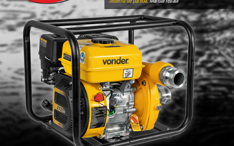 VONDER - Motobomba a Gasolina 2", Alta Presso, Motor 4 Tempos