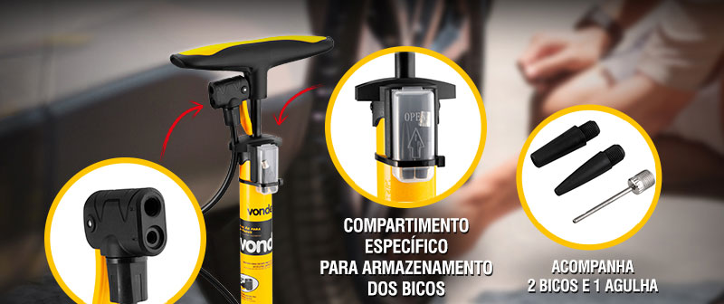VONDER - Bomba de Ar para Encher Pneus, com Alavanca