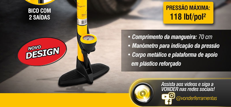 VONDER - Bomba de Ar para Encher Pneus, com Alavanca